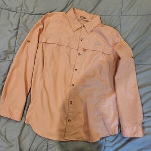 L.L. Bean Women's Peach Button Down Shirt
